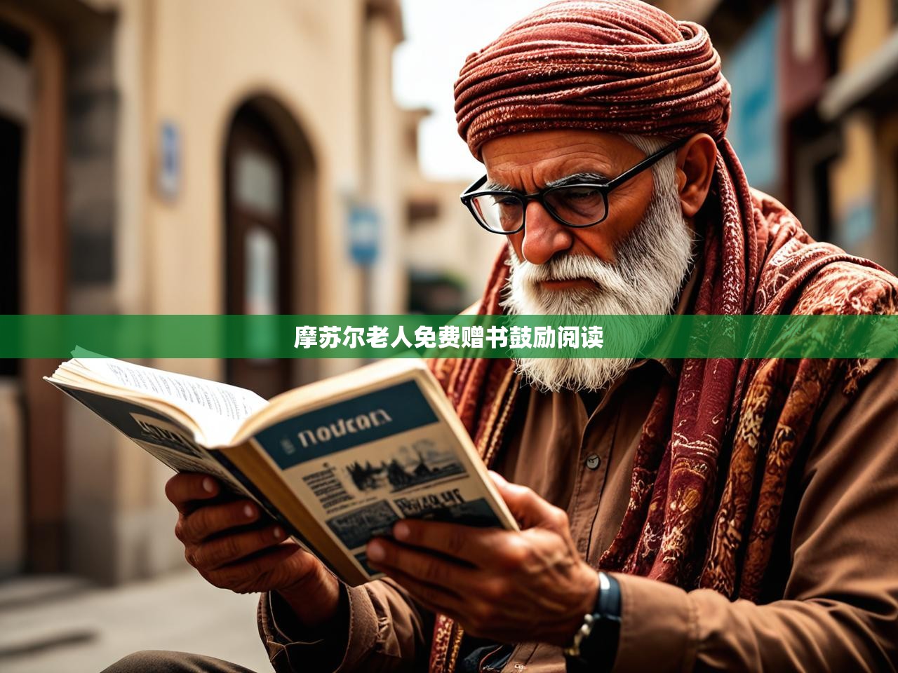 摩苏尔老人免费赠书鼓励阅读