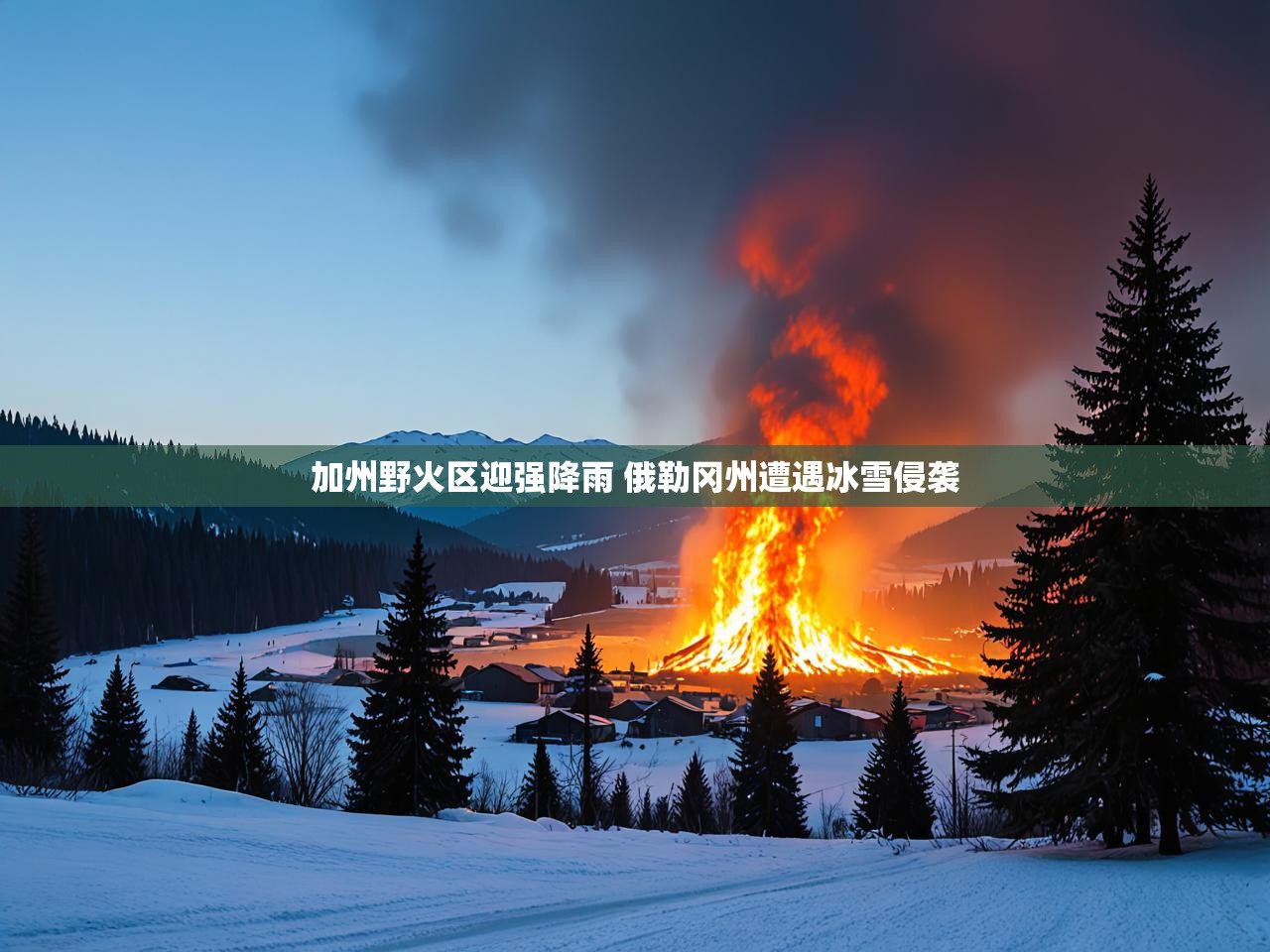 加州野火区迎强降雨 俄勒冈州遭遇冰雪侵袭