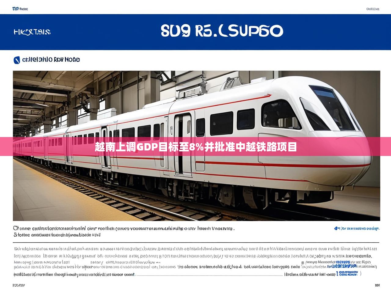 越南上调GDP目标至8%并批准中越铁路项目