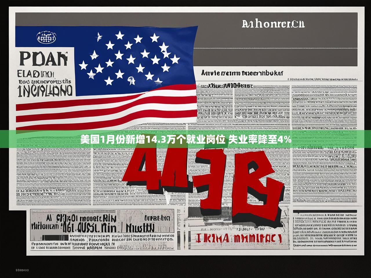 美国1月份新增14.3万个就业岗位 失业率降至4%