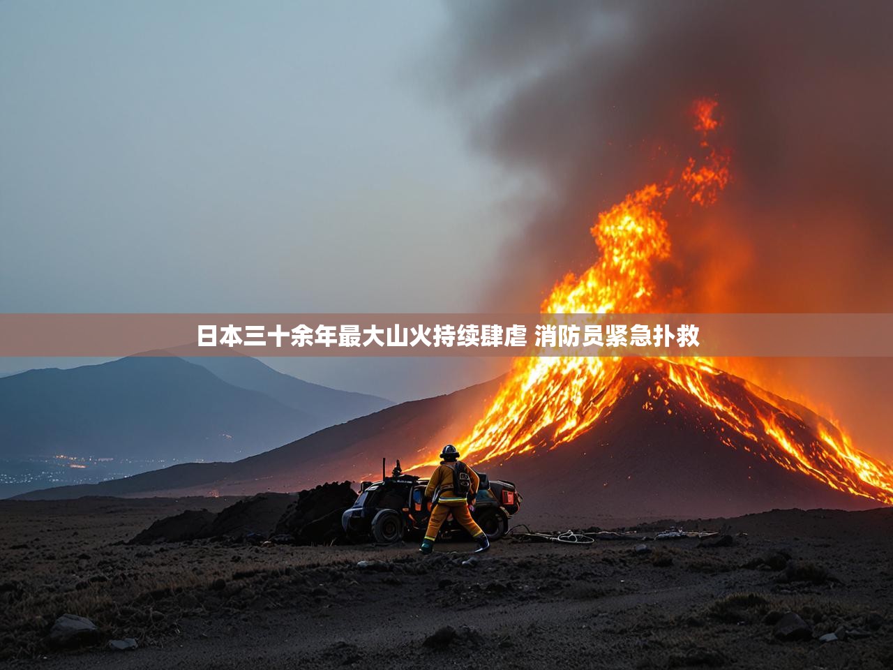 日本三十余年最大山火持续肆虐 消防员紧急扑救